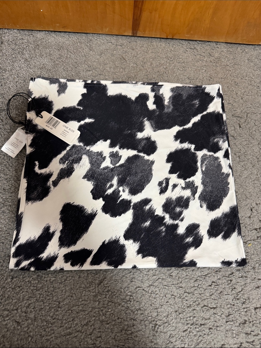 Cow Print Bandana - Black & White
